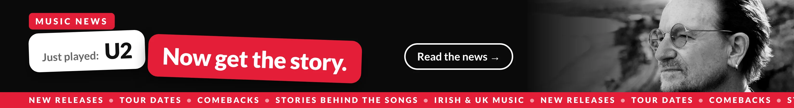 Bono of U2 – read the latest U2 news on Eirewave