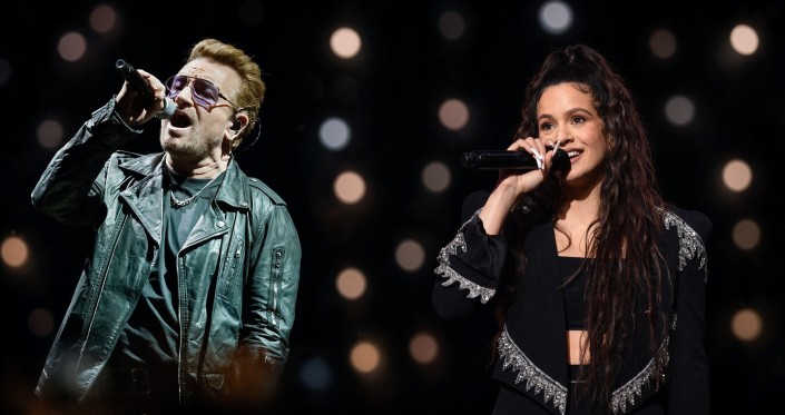 U2 tip their hat to Rosalía on Carnaval de Luz